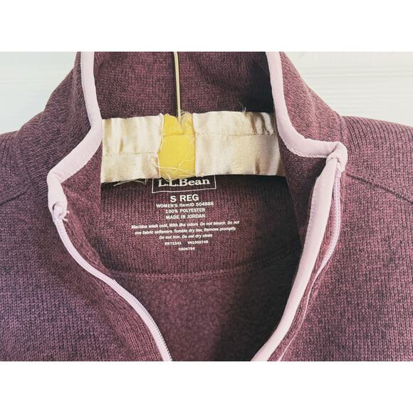 L.L. Bean Sweater Fleece Full Zip Jacket Raisin Brown Small Fall Layer Cozy - Picture 4 of 8